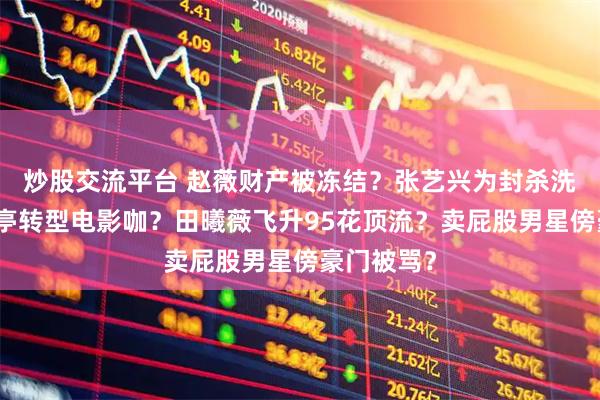 炒股交流平台 赵薇财产被冻结？张艺兴为封杀洗白？白敬亭转型电影咖？田曦薇飞升95花顶流？卖屁股男星傍豪门被骂？